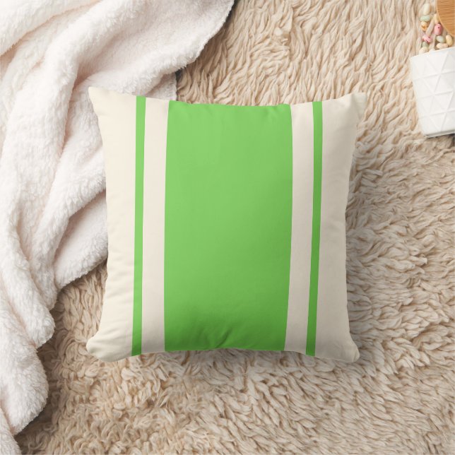 Coastal Stripe Throw Pillow – Lime & Cream Kudde (Filt)