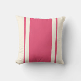 Coastal Stripe Throw Pillow – Raspberry & Cream Kudde