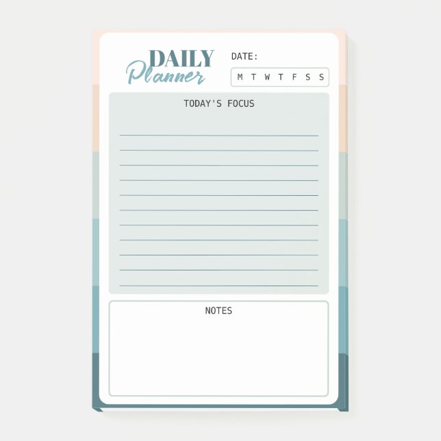 Coastal Stripes Mini Daglig Planerare Post-it Block (Framsida)