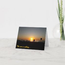 Coastal Summer Sunset Silhouette Tack Kort