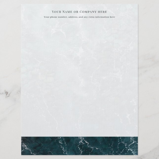 Coastal Teal Ocean Shore Personalized  Brevhuvud (Framsida)