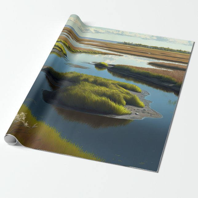 Coastal Tranquility Presentpapper (Utrullad)