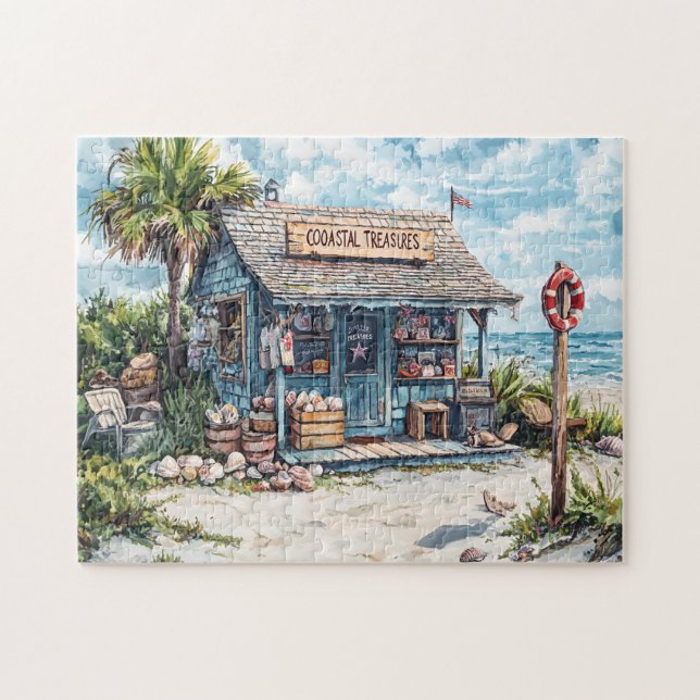 Coastal Treasures Seaside Shell Shack Beach Gifts Pussel (Horisontell)