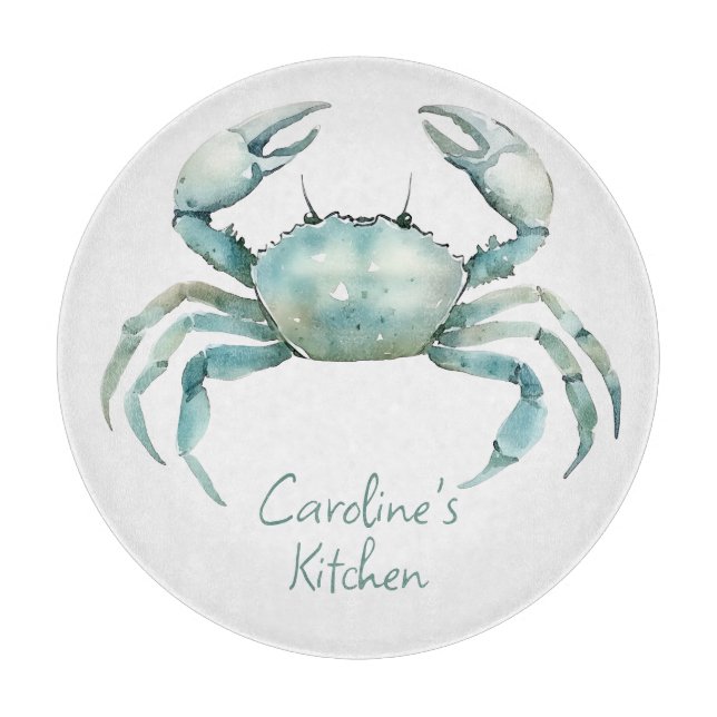 Coastal Watercolor Crab Personalized (Framsidan)