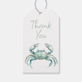 Coastal Watercolor Crab Personalized Presentetikett