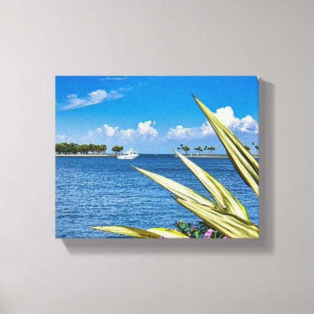 Coastal Waterfront Wall Art Tropical Ocean View Canvastryck (Framsida)