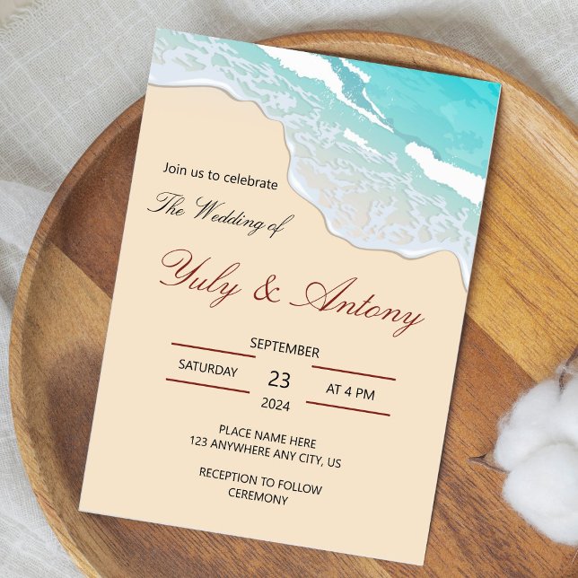 coastal wedding Invitation beach decor Inbjudningar (Wedding beach invitation)