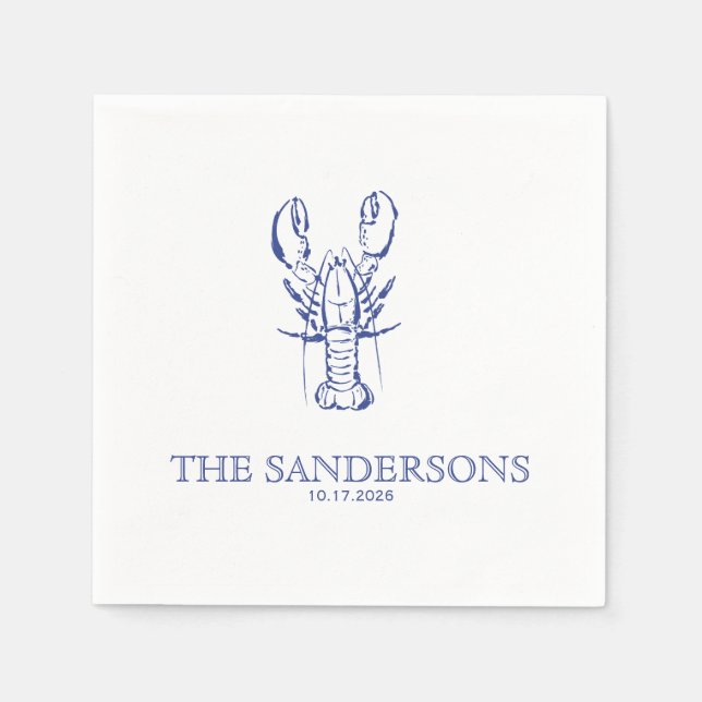 Coastal Wedding Napkin Pappersservett (Framsidan)