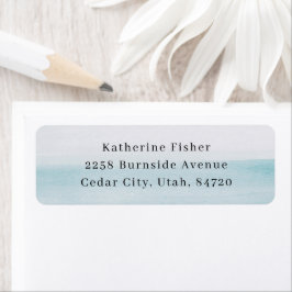 Coastal Wedding | Nautical Blue Watercolor Address Returadress Etikett
