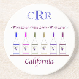 COASTER_CALIFORNIA-VINÄLSKARE, MONOGRAM UNDERLÄGG SANDSTEN