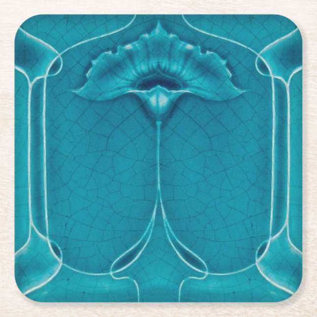 Coaster cardnoard Art nouveau Underlägg Papper Kvadrat (Framsidan)