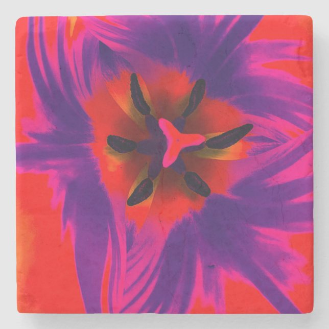 Coaster, floral design, tulip stenunderlägg (Framsidan)