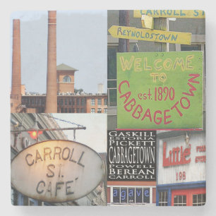 Coaster. för Cabbagetown CollageAtlanta marmor Underlägg Sten