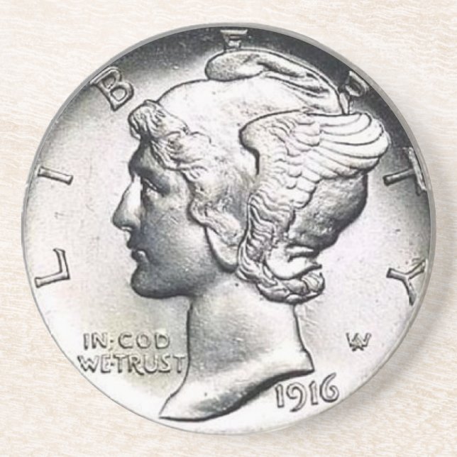 Coaster. för MercuryDimepengar Underlägg Sandsten (Framsidan)