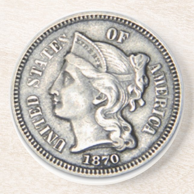 Coaster. för tre Cent bietpengar Underlägg Sandsten (Framsidan)