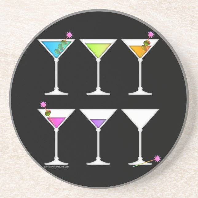 Coaster - MARTINIS, Borta, Borta BORT! Underlägg Sandsten (Framsidan)
