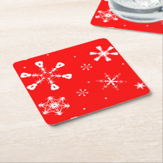 Coasters - Copos de Nieve - Navidad Underlägg Papper Kvadrat