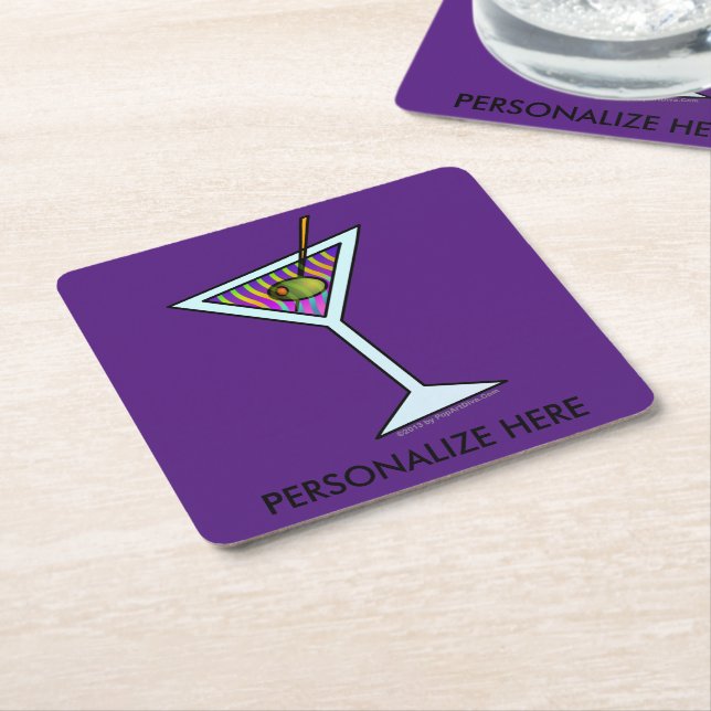COASTERS - MARTINI DESIGN UNDERLÄGG PAPPER KVADRAT (Vinklad)