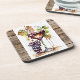 Coasters/ Porta copos/ Wine glass and Grapes Underlägg
