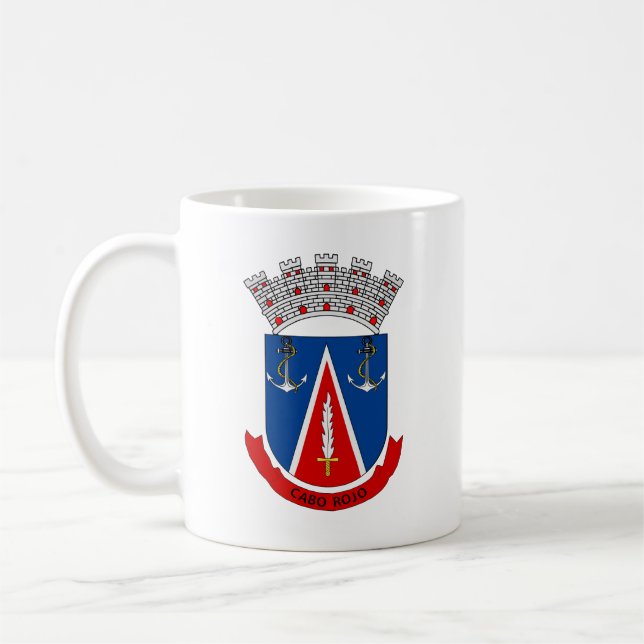 Coat of arms of Cabo Rojo, Puerto Rico Kaffemugg (Vänster)