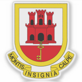 Coat of arms of Gibraltar, British Overseas Klistermärken