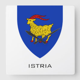 Coat of Arms of Istria Adriatic Legacy Fyrkantig Klocka