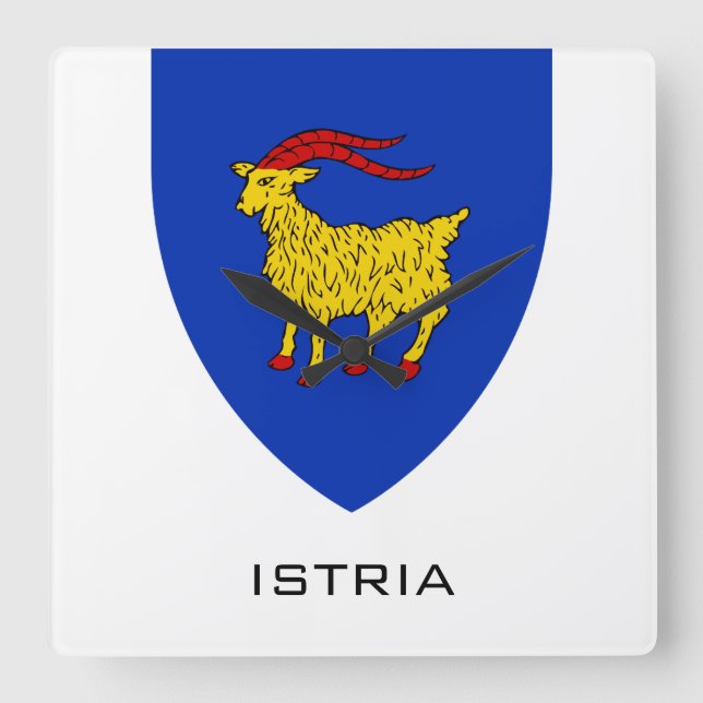 Coat of Arms of Istria Adriatic Legacy Fyrkantig Klocka (Framsida)