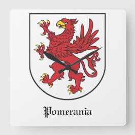 Coat of Arms of Pomerania Majestic Griffin Art Fyrkantig Klocka