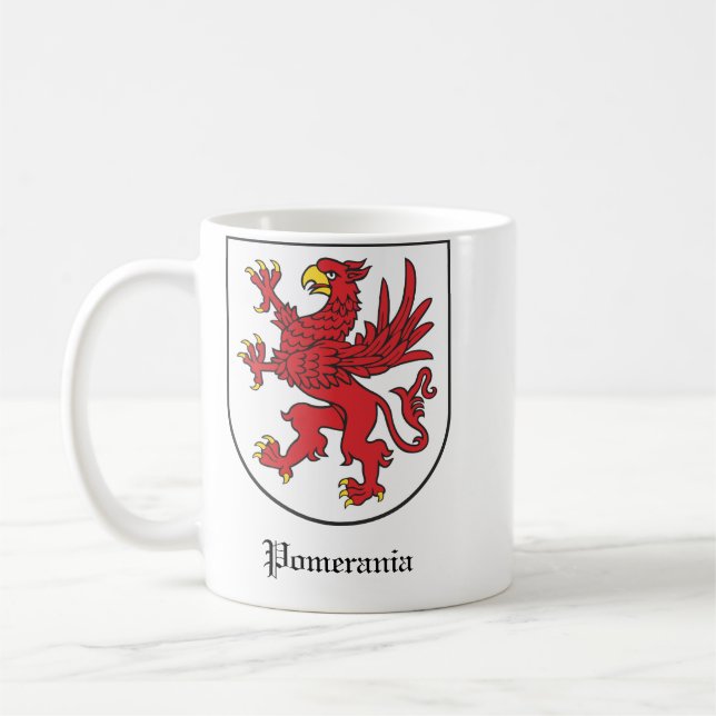 Coat of Arms of Pomerania Majestic Griffin Art Kaffemugg (Vänster)