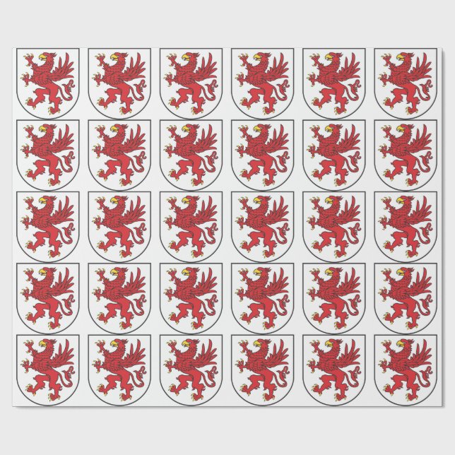 Coat of Arms of Pomerania Majestic Griffin Art Presentpapper (Platt)