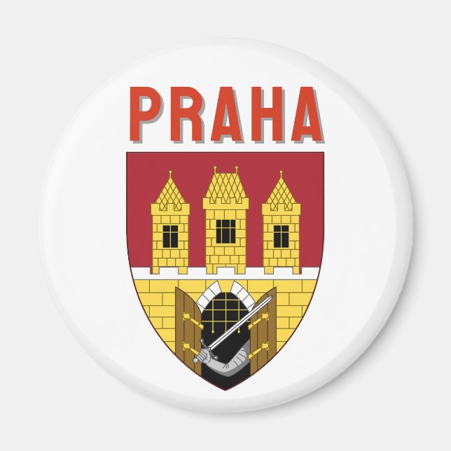 Coat of arms of Prague, Czech Republic Magnet (Framsidan)