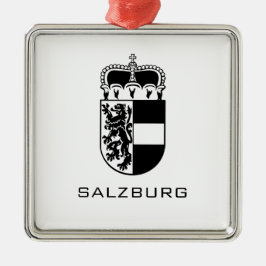 Coat of Arms of Salzburg Monochrome Fine Art Julgransprydnad Metall