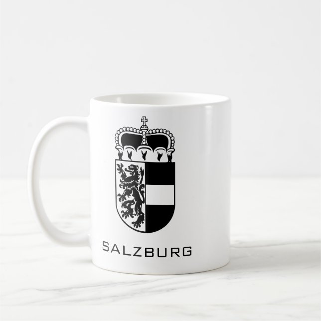 Coat of Arms of Salzburg Monochrome Fine Art Kaffemugg (Vänster)