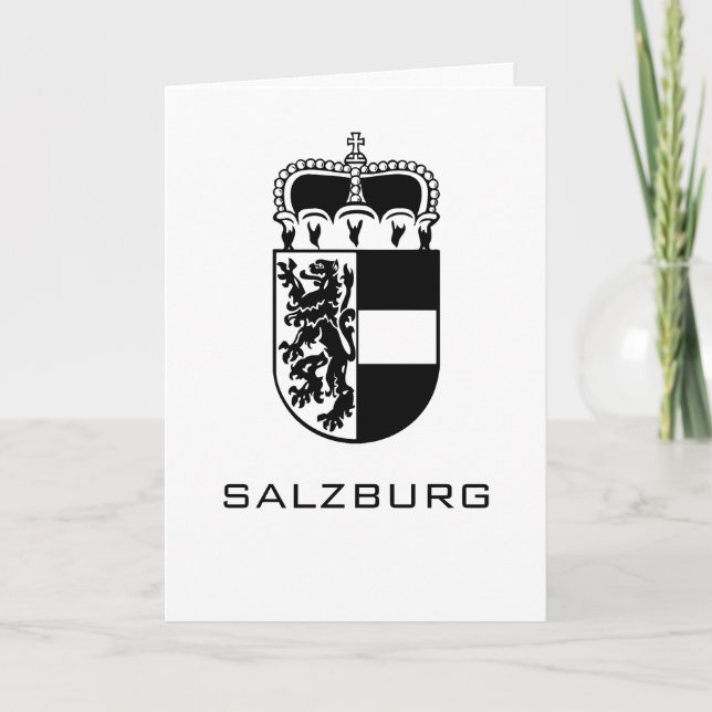 Coat of Arms of Salzburg Monochrome Fine Art Kort (Framsida)