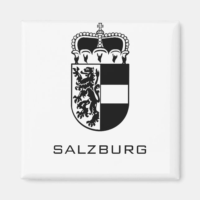 Coat of Arms of Salzburg Monochrome Fine Art Magnet (Framsidan)