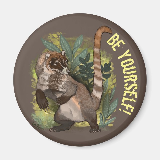 Coatamundi eller White Nposed Coati Magnet (Framsidan)