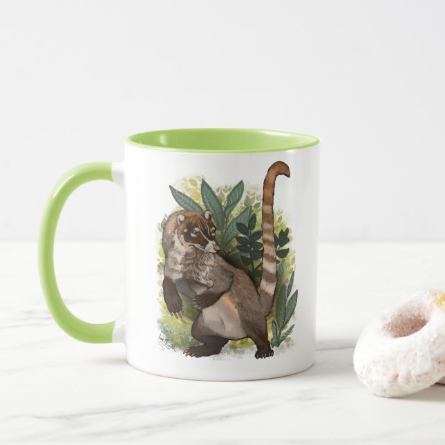 Coatamundi eller White Nposed Coati Mugg (Med munk)