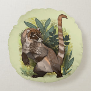 Coatamundi eller White Nposed Coati Rund Kudde