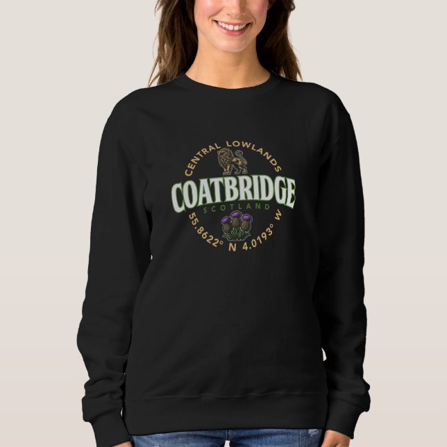 Coatbridge Scotland Central Lowlands Coordinates L T Shirt (Framsida)