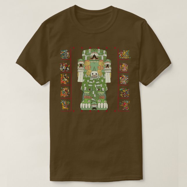 Coatlicue Aztec Mor of Gods Fertility Goddess T Shirt (Design framsida)