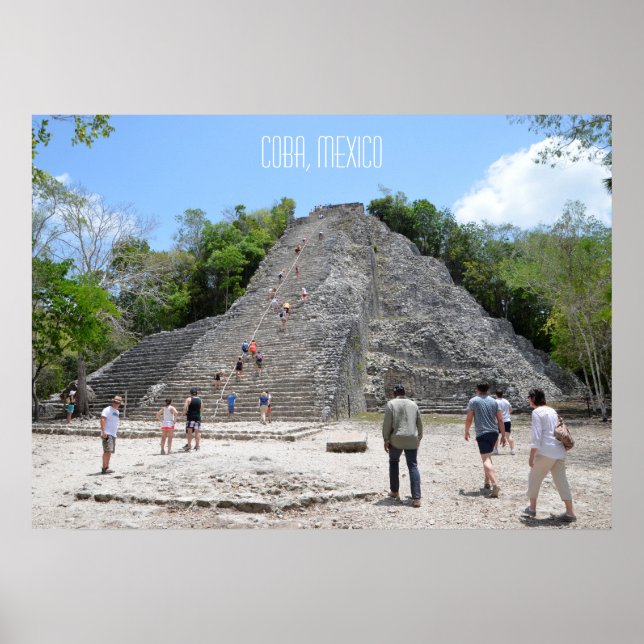 Coba Pyramid Ruins Riviera Maya Mexiko Poster (Framsidan)
