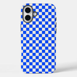 Cobalt and cream checkerboard pattern