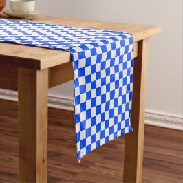 Cobalt and cream checkerboard pattern
