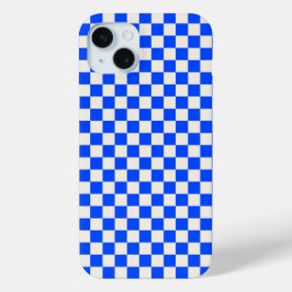 Cobalt and cream checkerboard pattern