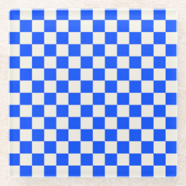 Cobalt and cream checkerboard pattern