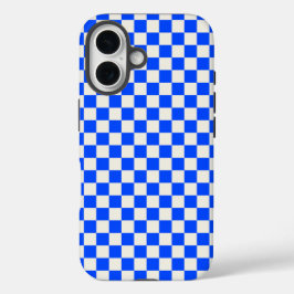 Cobalt and cream checkerboard pattern