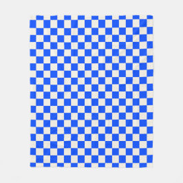 Cobalt and cream checkerboard pattern fleecefilt