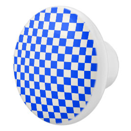 Cobalt and cream checkerboard pattern knopp