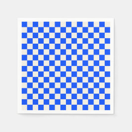 Cobalt and cream checkerboard pattern pappersservett