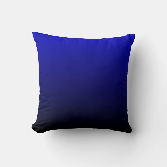 Cobalt Blue and Black Ombre Kudde (Framsida)